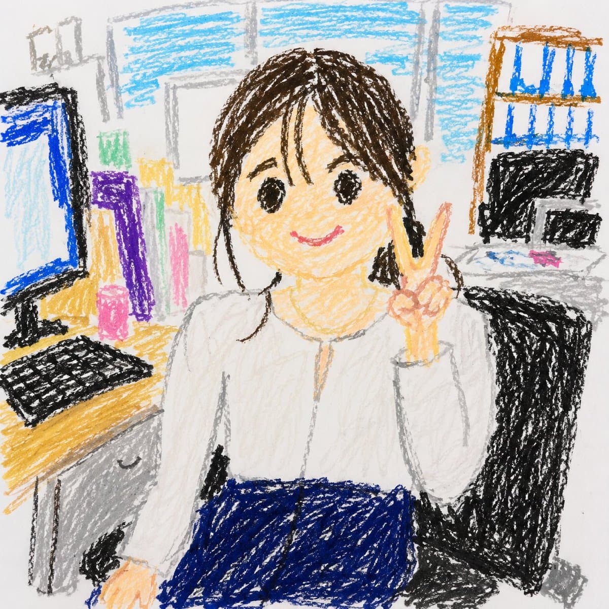 Toddler Crayon Office Selfie preview image 2