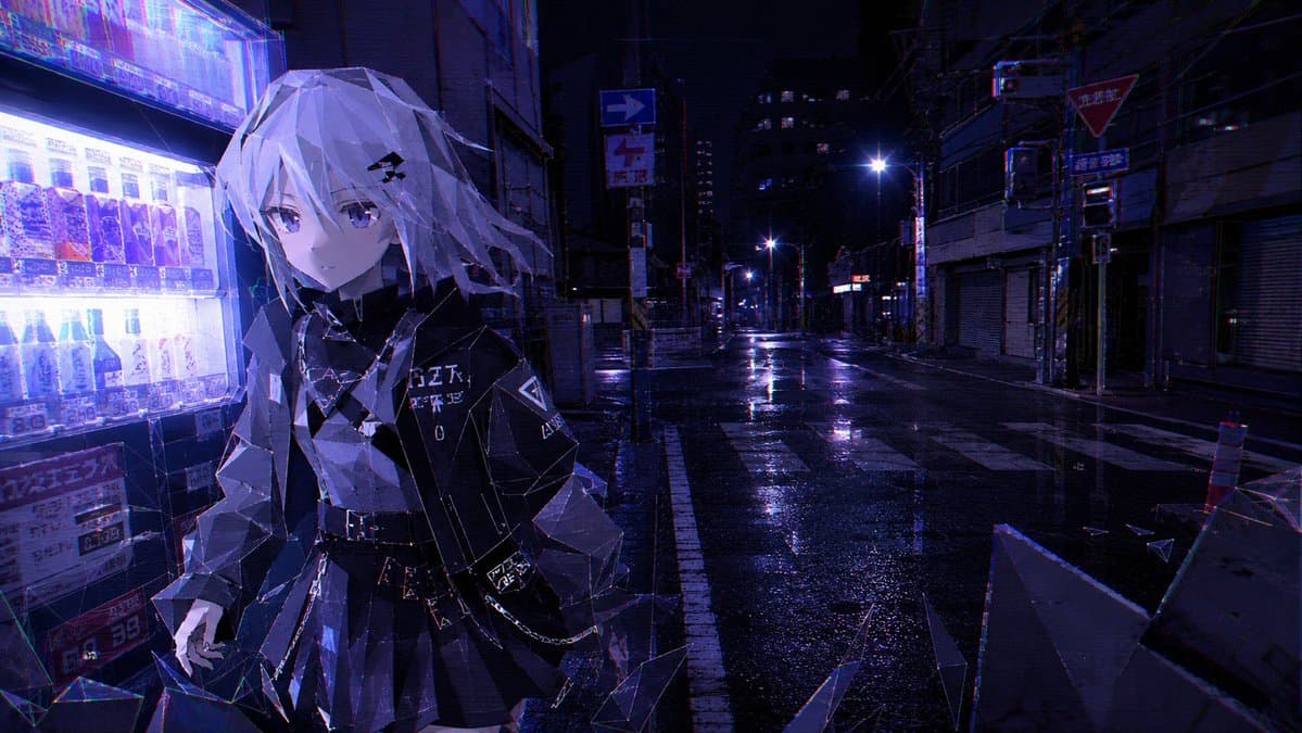 Cyberpunk Low-Poly Rainy Street preview image 4