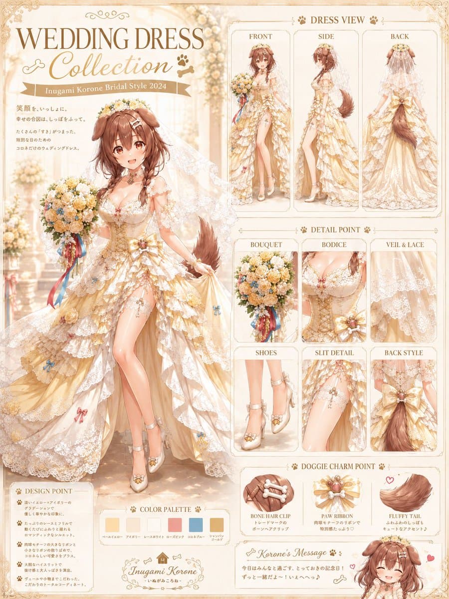 Anime Wedding Dress Character Sheet preview image 1