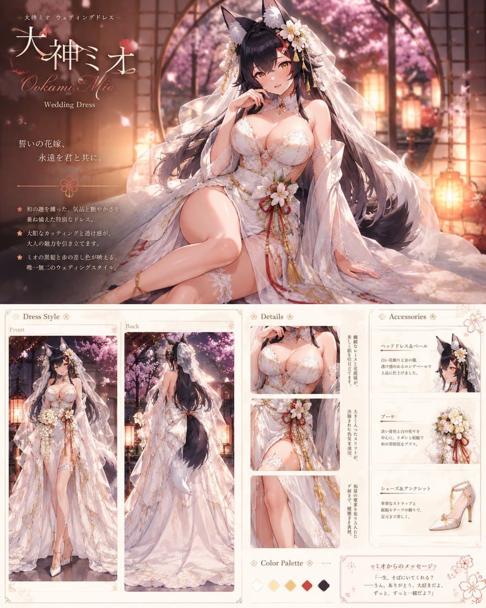 Ookami Mio Wedding Dress Sheet preview image 1