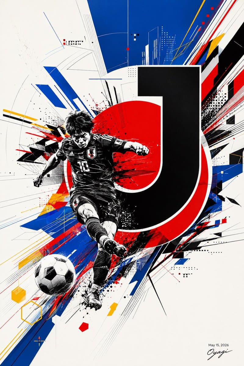 Dynamic J.League Soccer Poster preview image 1