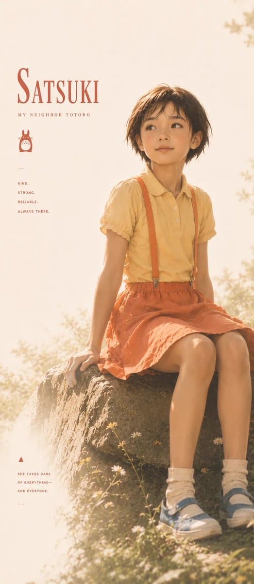 Satsuki My Neighbor Totoro Anime Portrait preview image 2