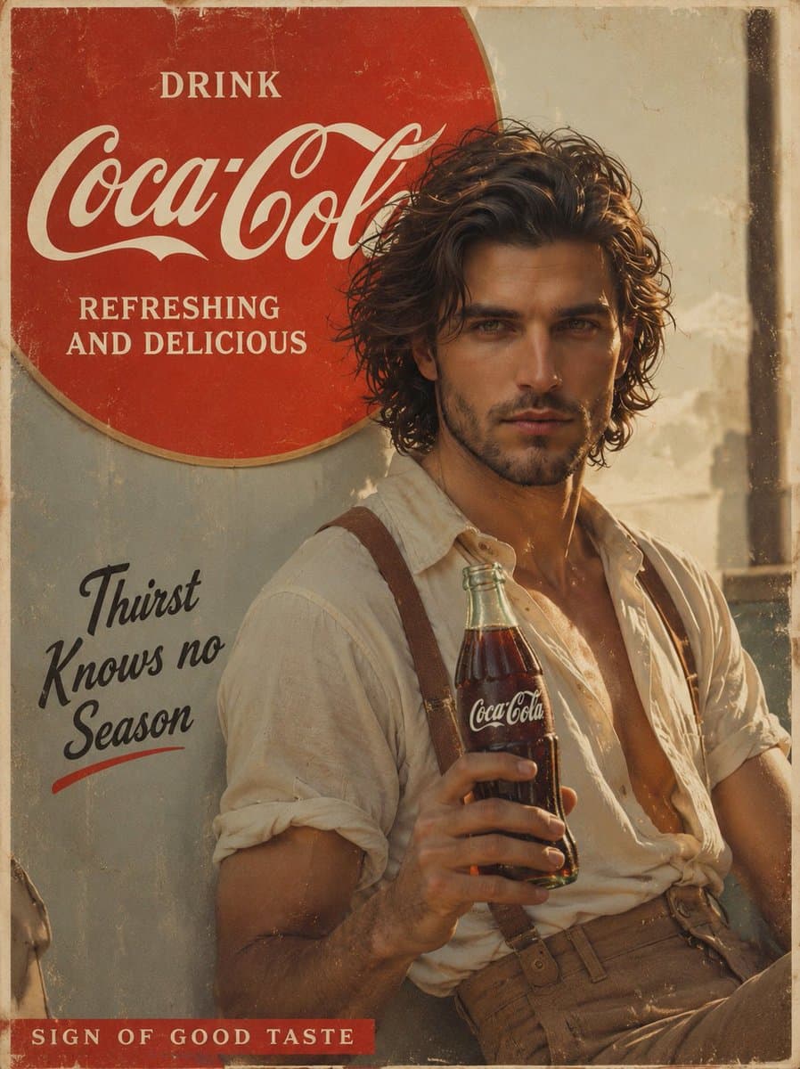 Prompt:
Create a cinematic vintage Coca Cola adver preview image 1