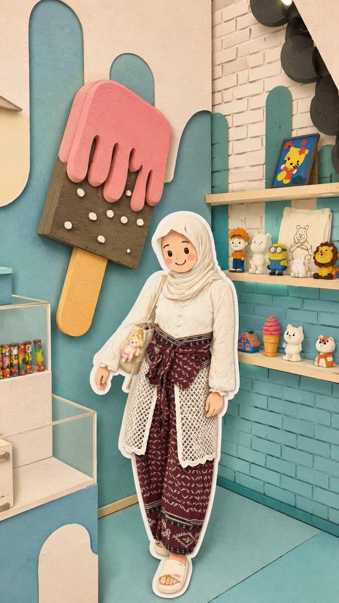 Kawaii Style Muslim Character Lifestyle Photography preview image 1