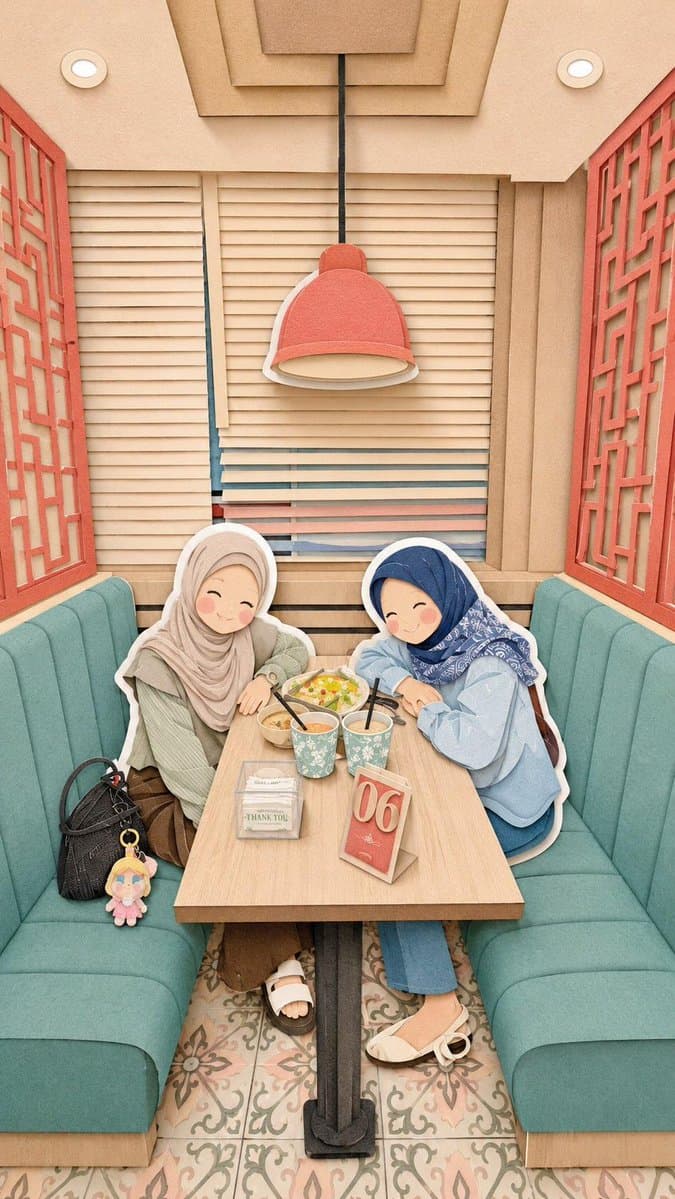 Kawaii Style Muslim Character Lifestyle Photography preview image 2