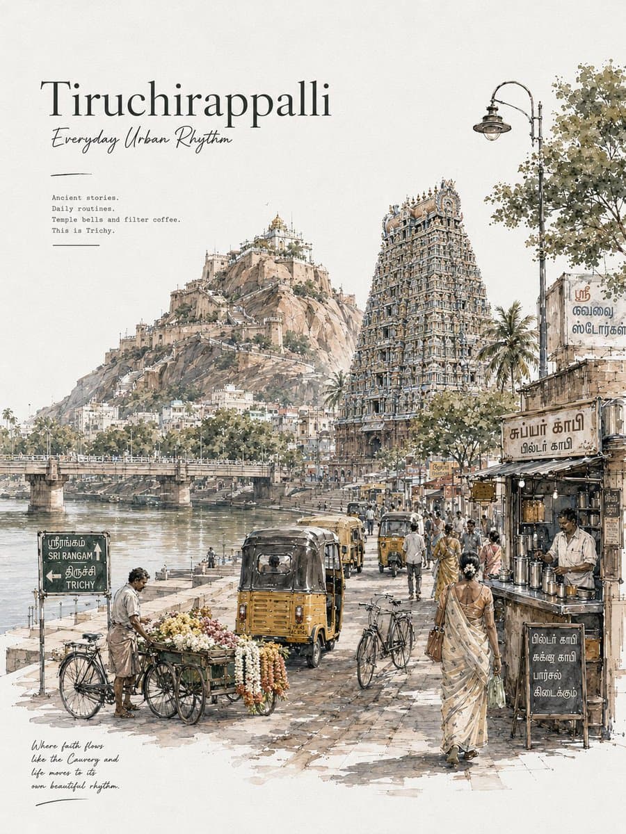 Chennai Watercolor Travel Poster preview image 2
