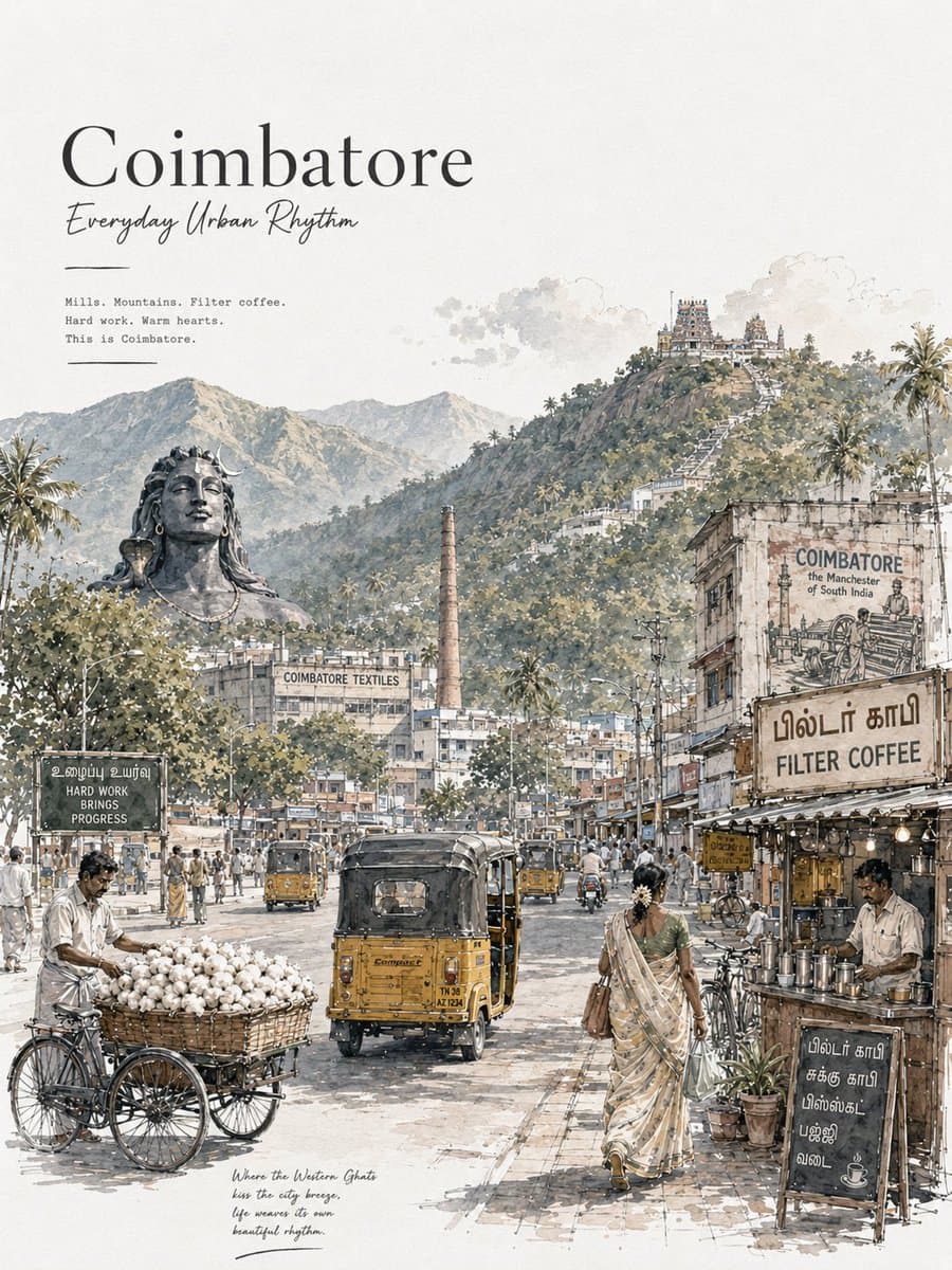 Chennai Watercolor Travel Poster preview image 4
