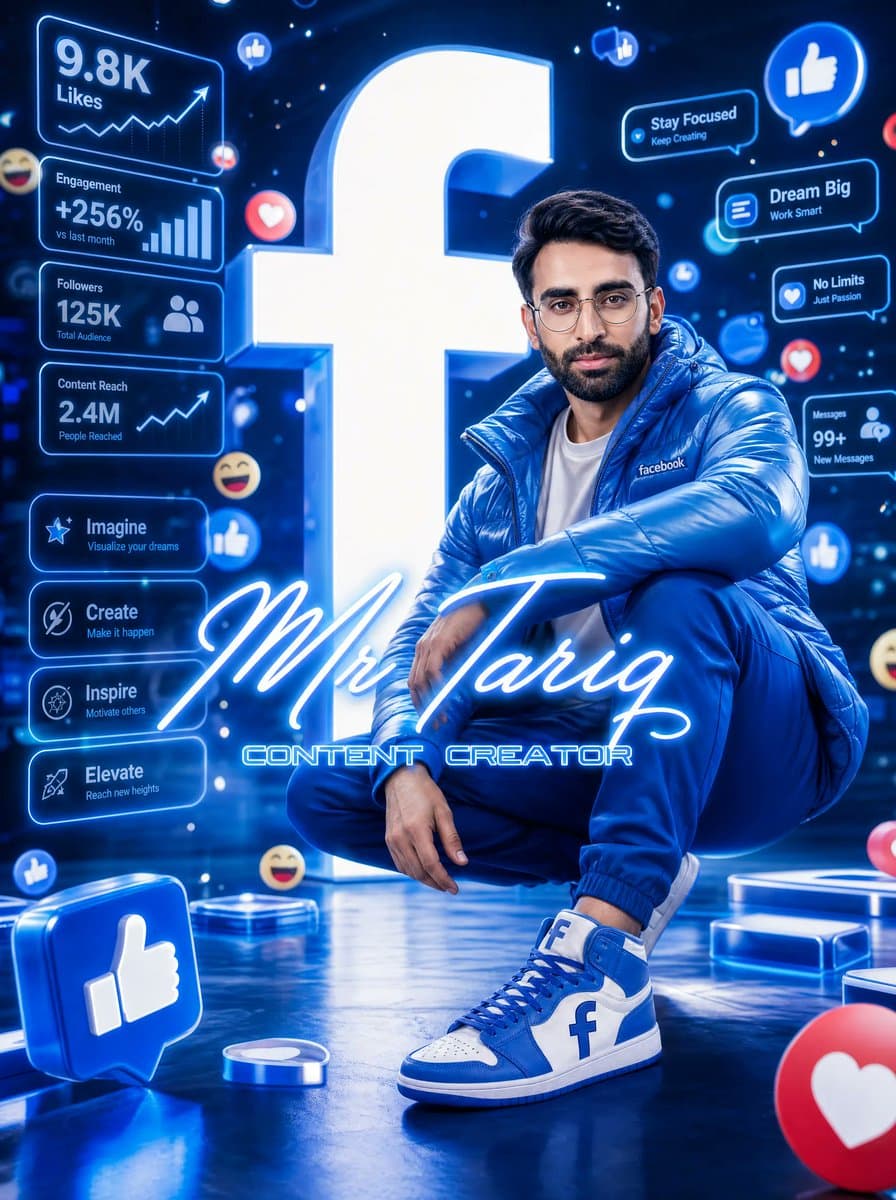 Neon Facebook Creator Poster preview image 1
