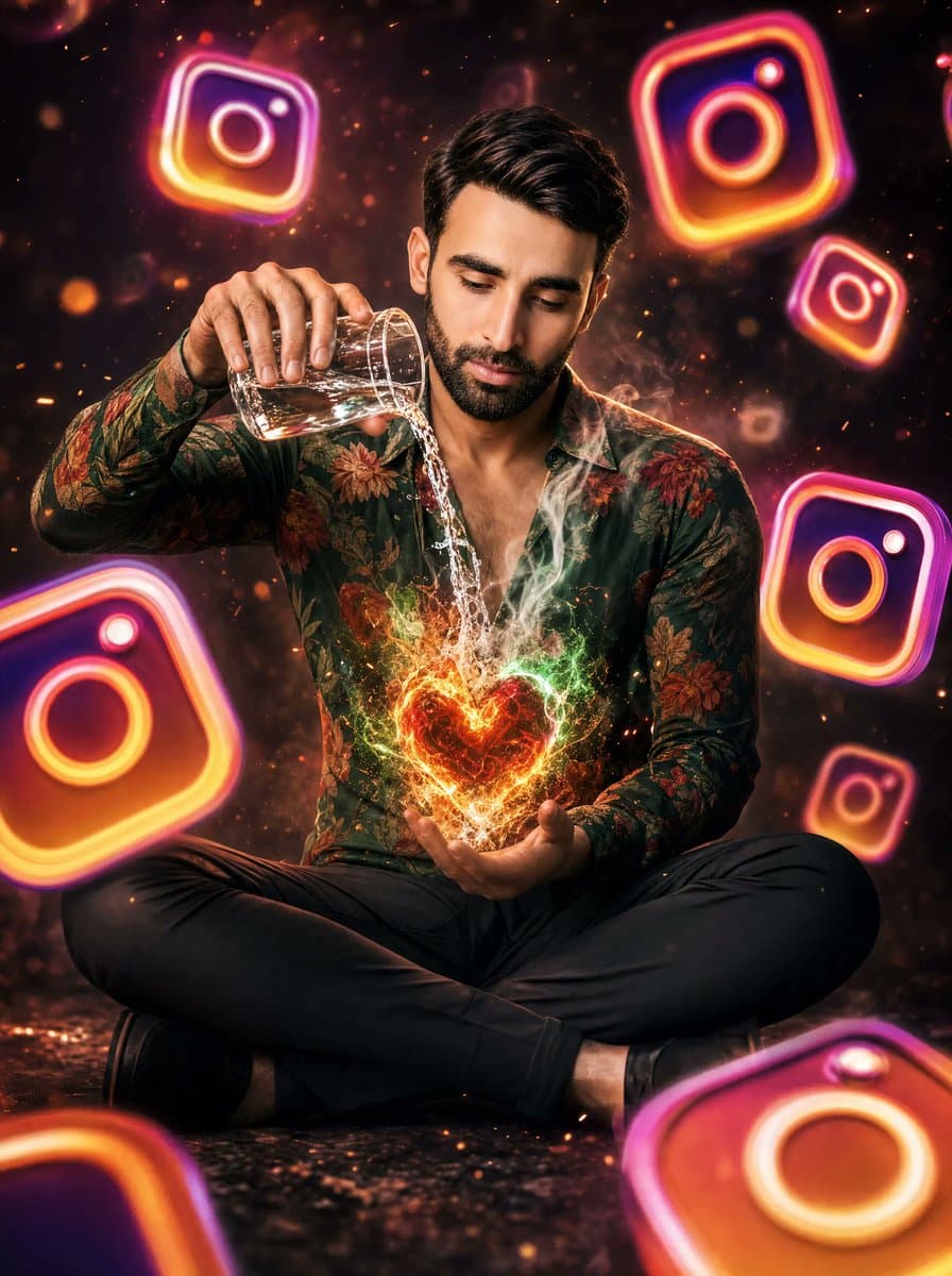 Neon Instagram Magic Heart Portrait preview image 1