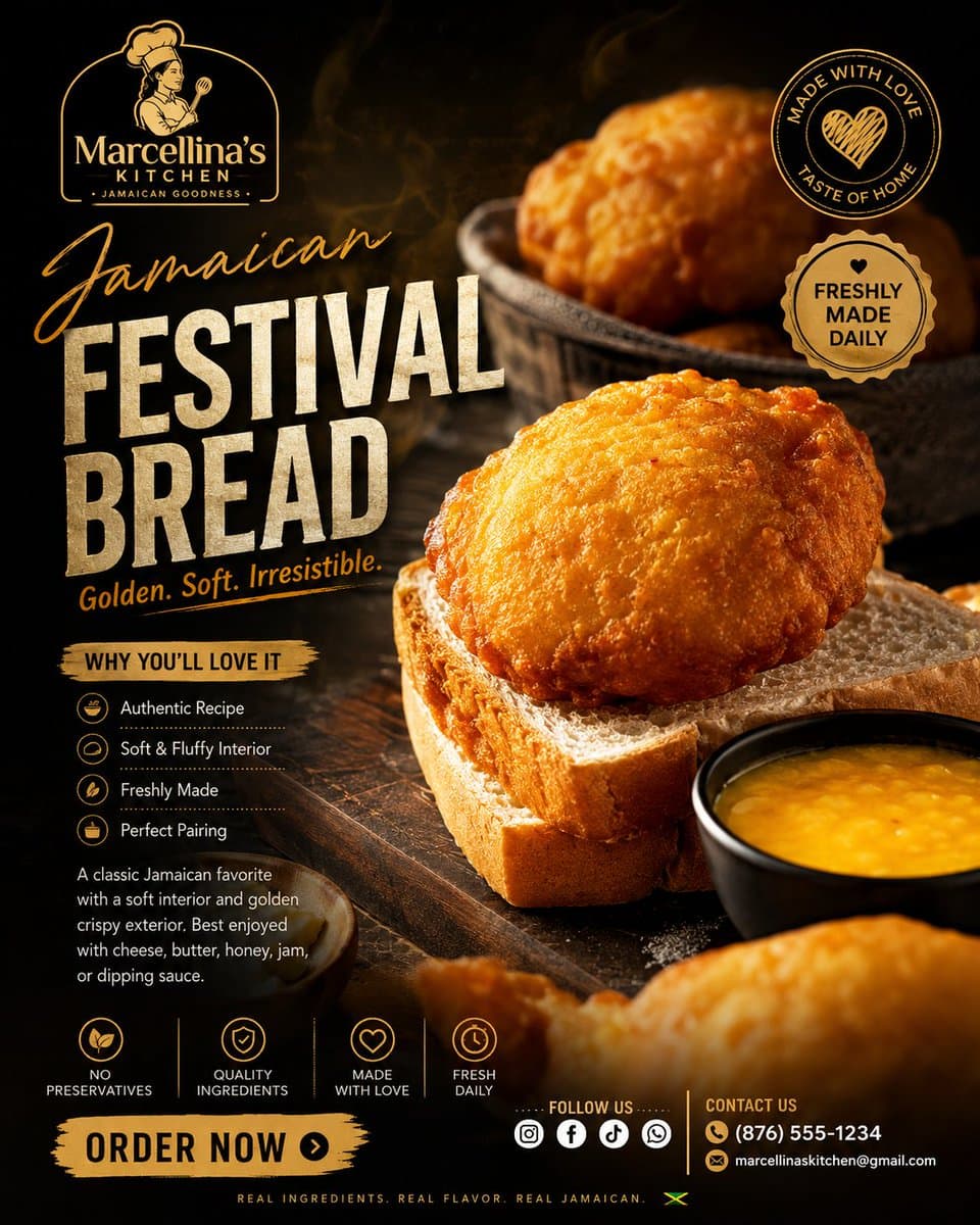 Luxury Jamaican Festival Bread Poster preview image 1