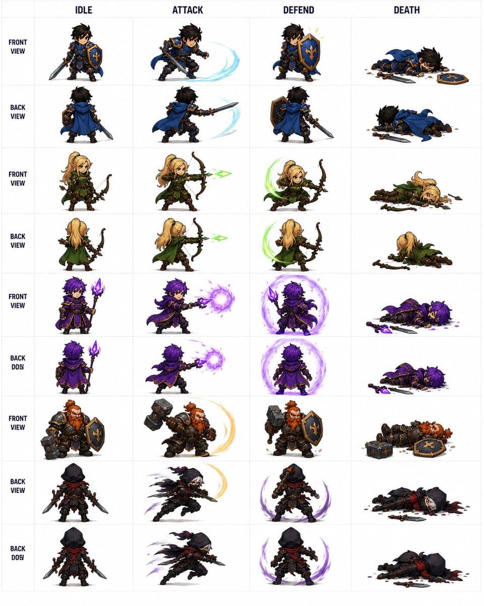 Fantasy RPG Character Sprite Sheet preview image 1