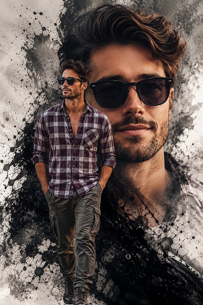 Double Exposure Edgy Movie Poster preview image 1