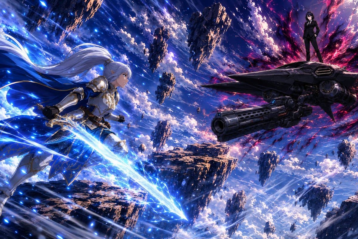 Anime Sky Battle Illustration preview image 1