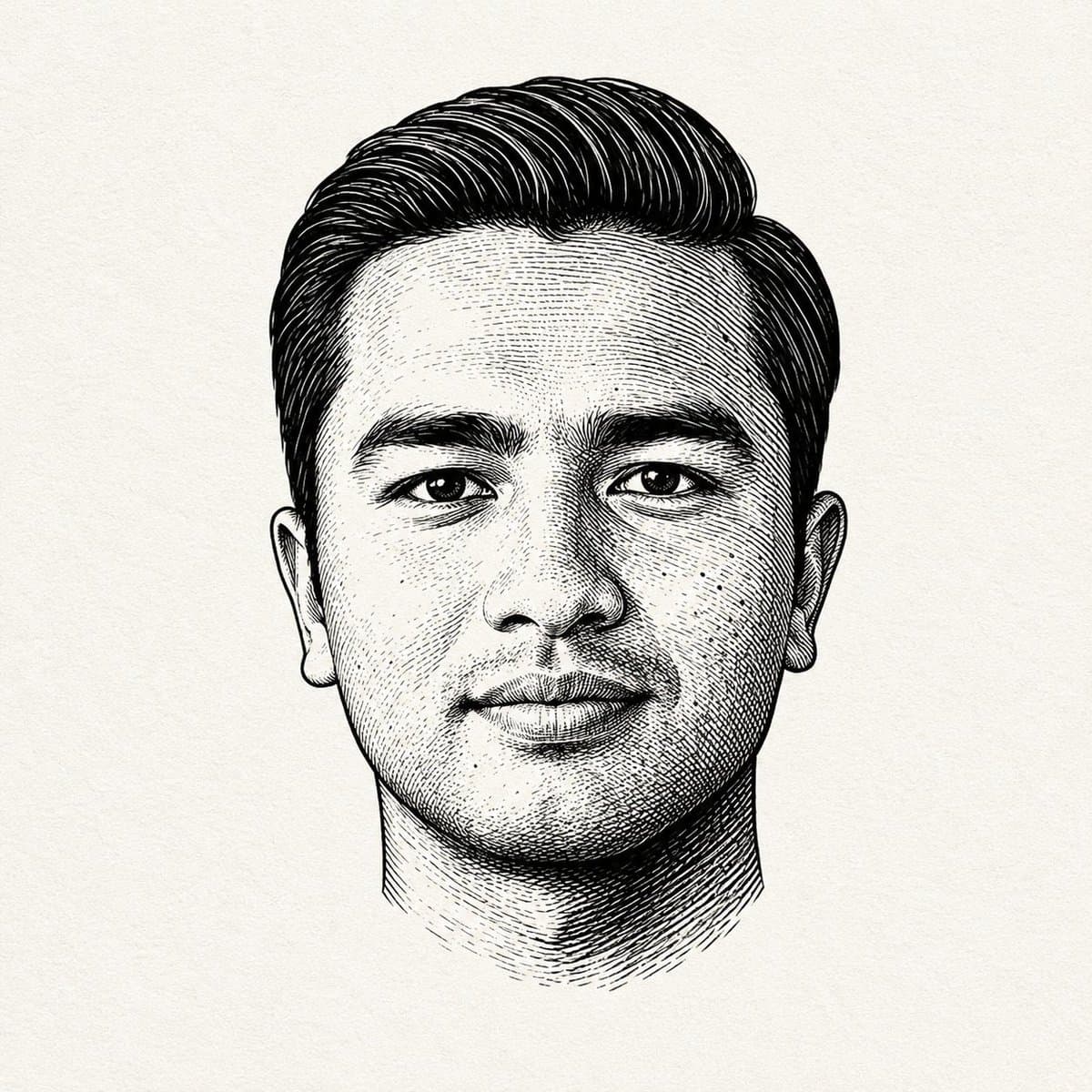 Monochrome Engraved Portrait preview image 1