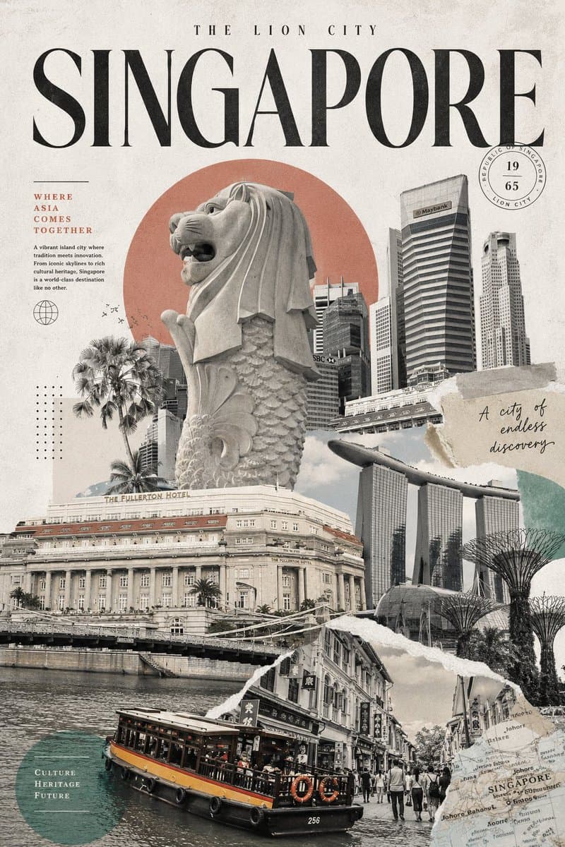 Retro Inspired Travel Collage Poster preview image 1