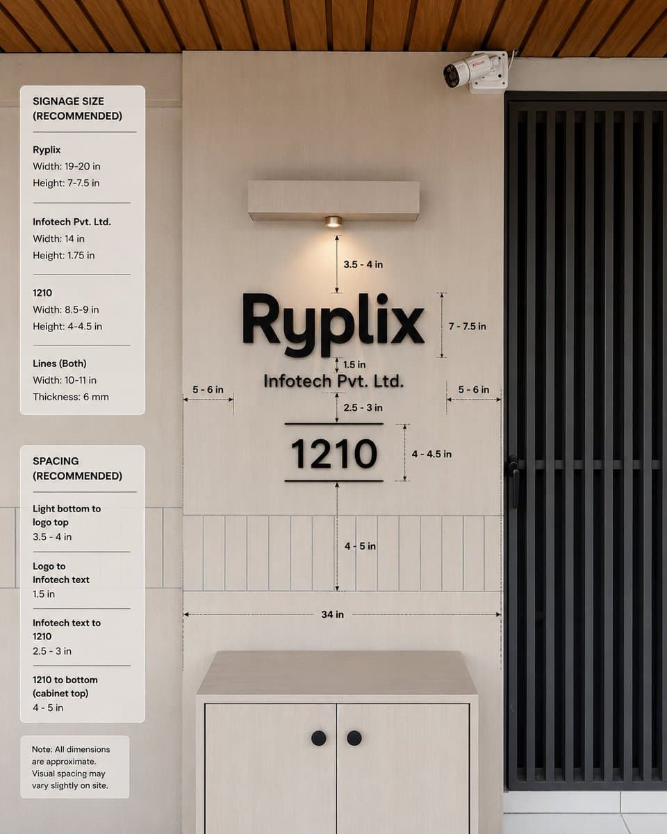 Office Signage Dimension Mockup preview image 1