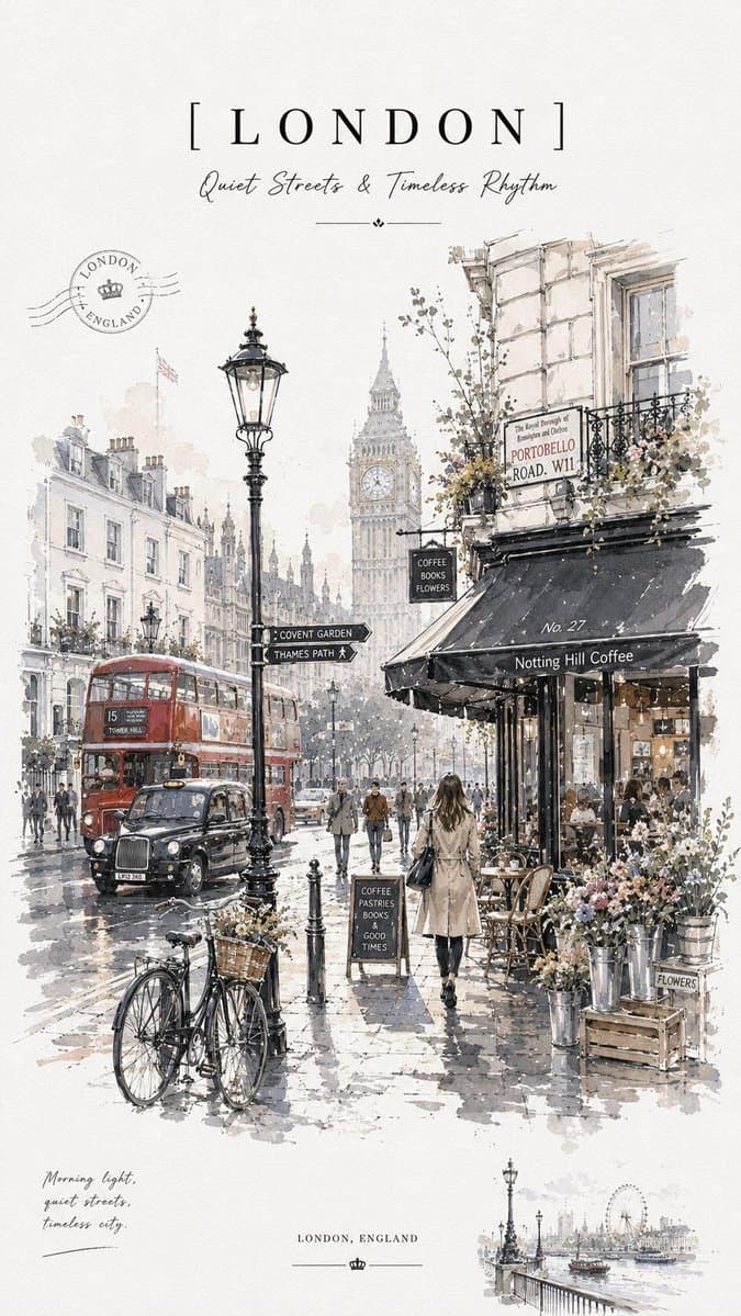 Vintage Watercolor Travel Posters preview image 3