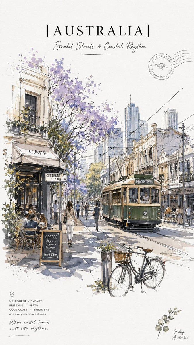 Vintage Watercolor Travel Posters preview image 4