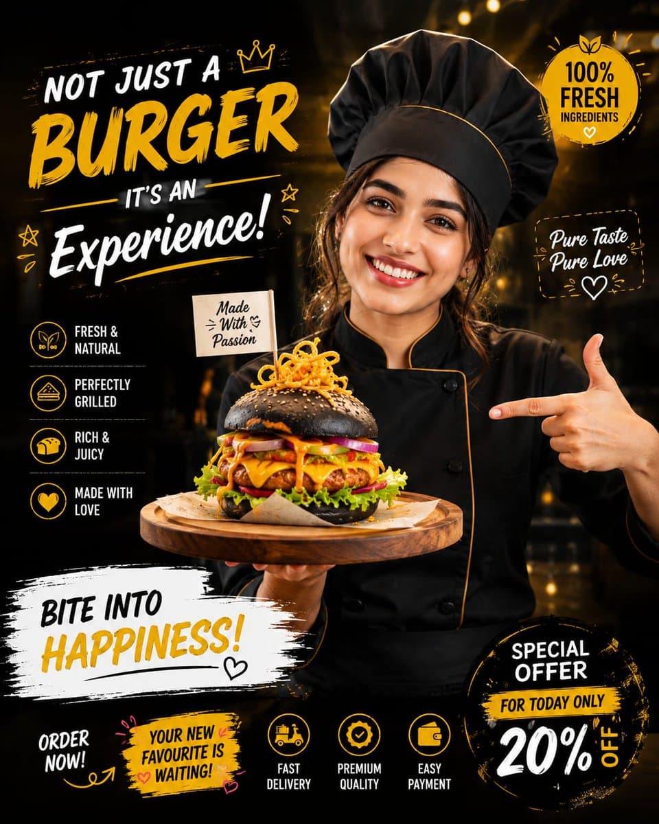 Luxury Fast Food Chef Advertisement preview image 3
