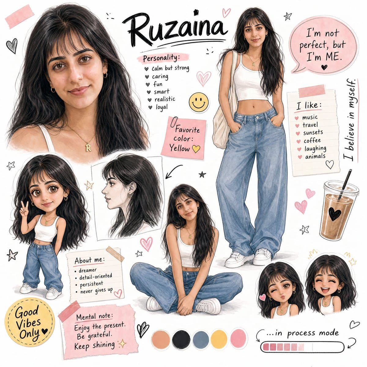 Ruzaina Character Design Sheet preview image 1