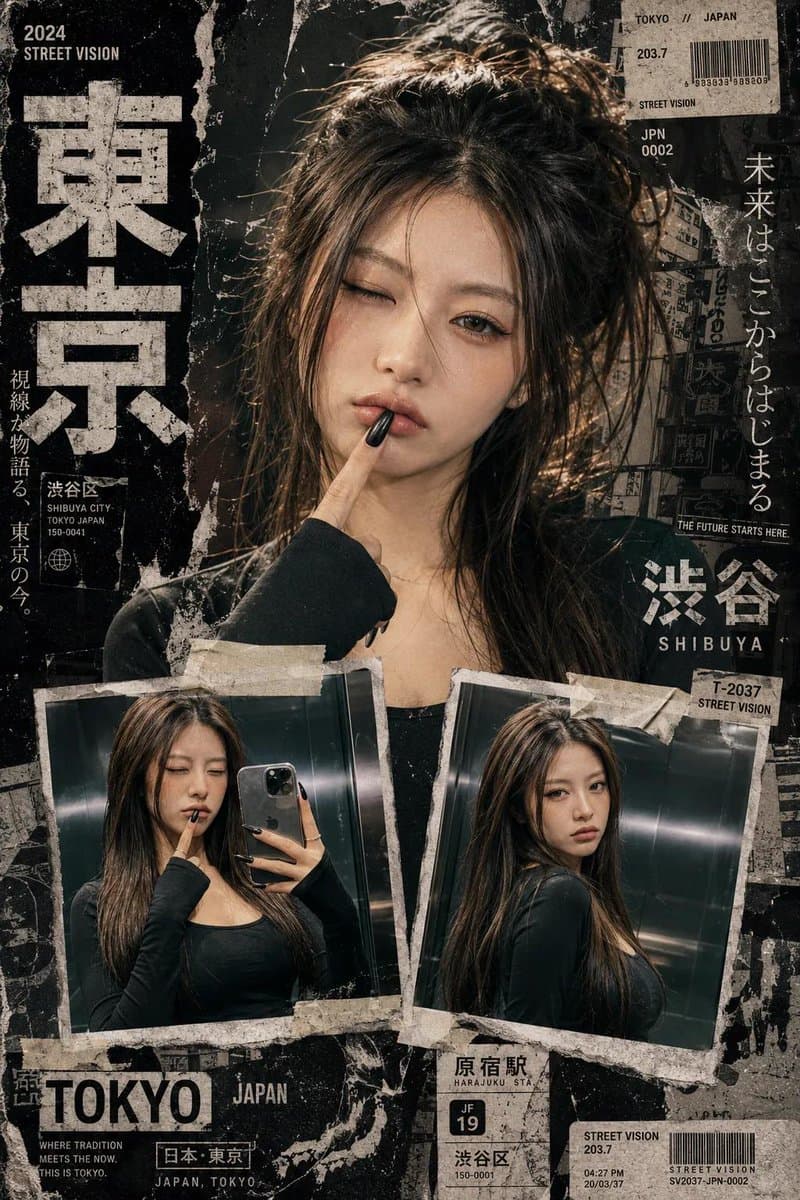 Y2K Japanese Street Editorial Collage preview image 1