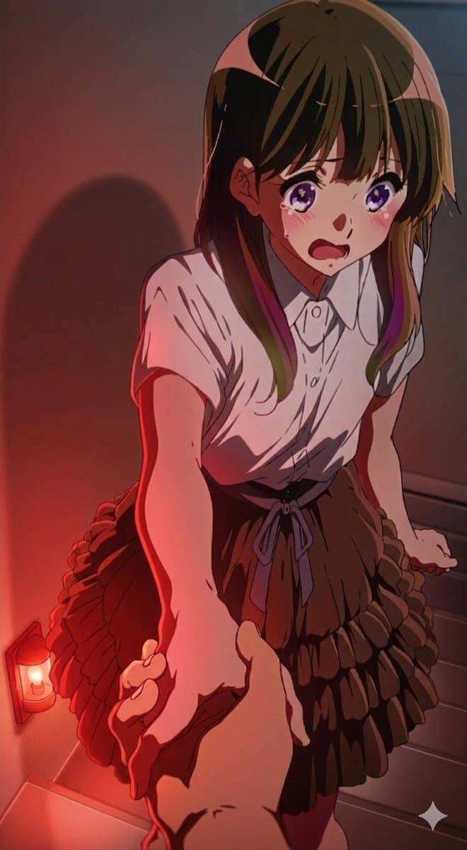 Anime Girl in Emergency Stairwell preview image 2