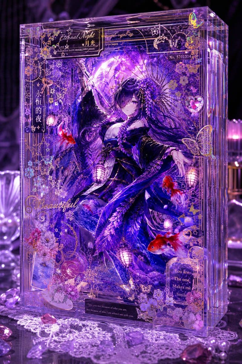 Luxury Purple Anime Acrylic Block preview image 1