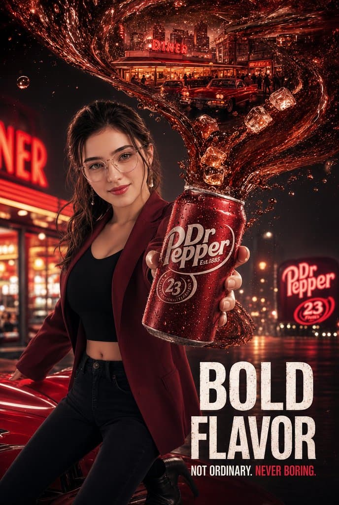 Cinematic Dr Pepper Diner Ad preview image 1