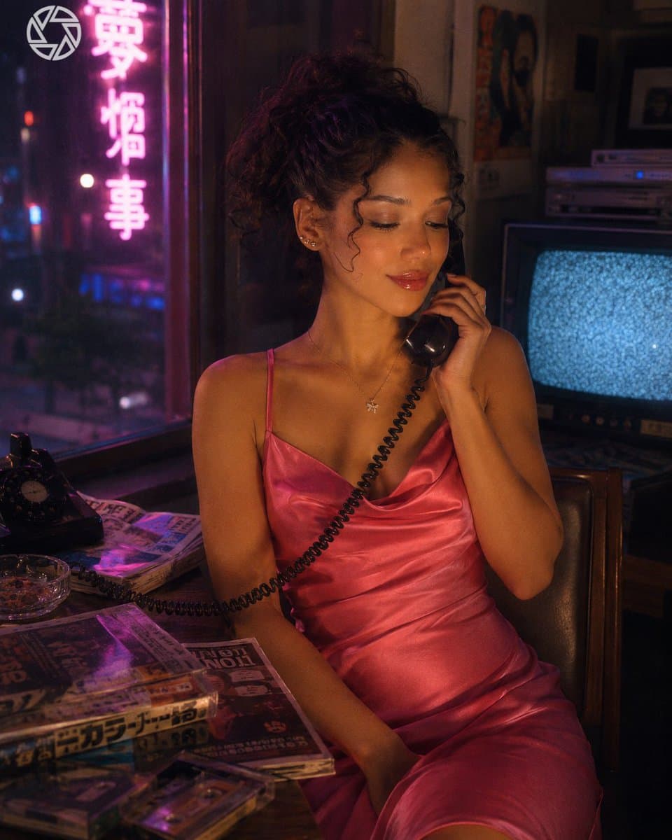 Retro Neon Night Phone Portrait preview image 1