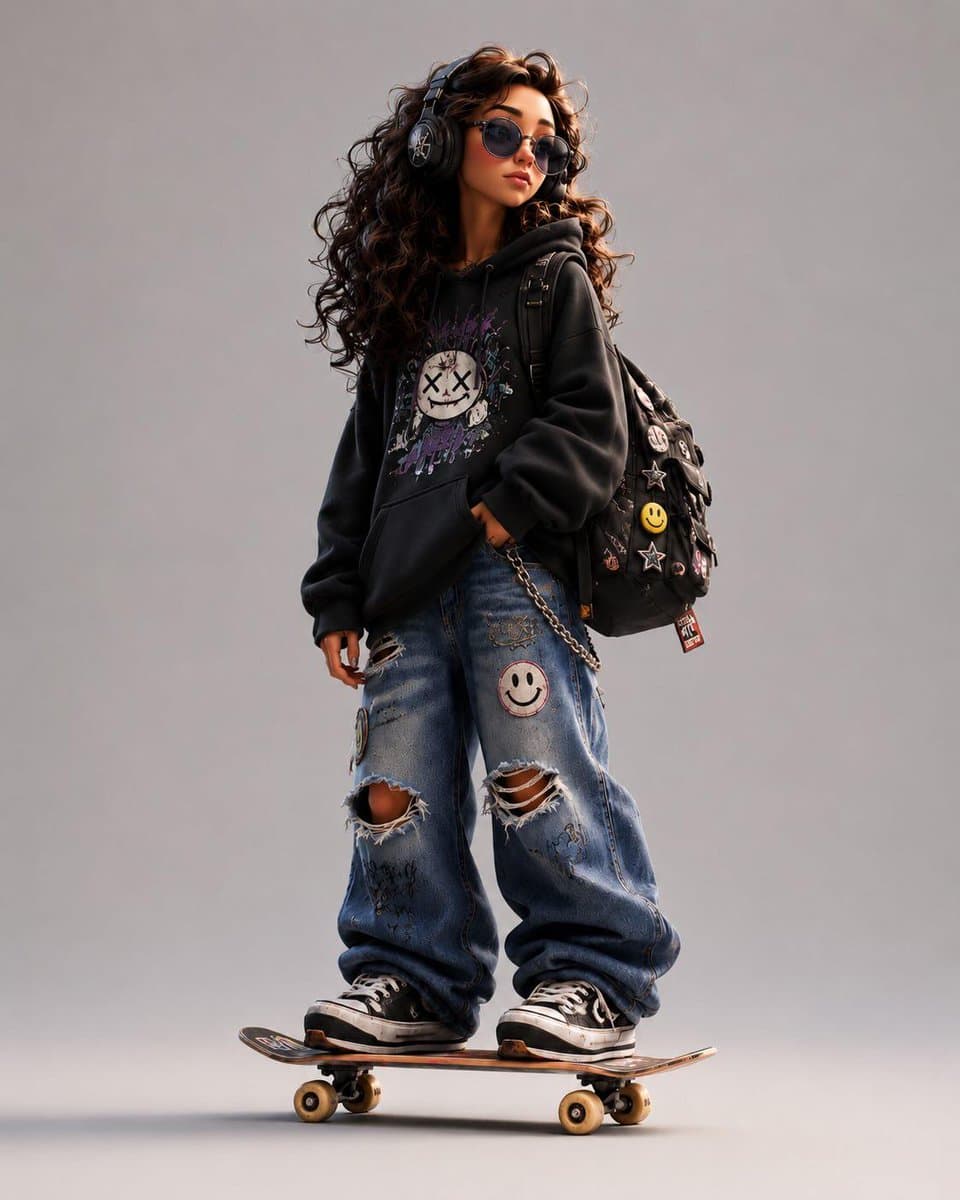 Stylized Urban 3D Skater Character preview image 1