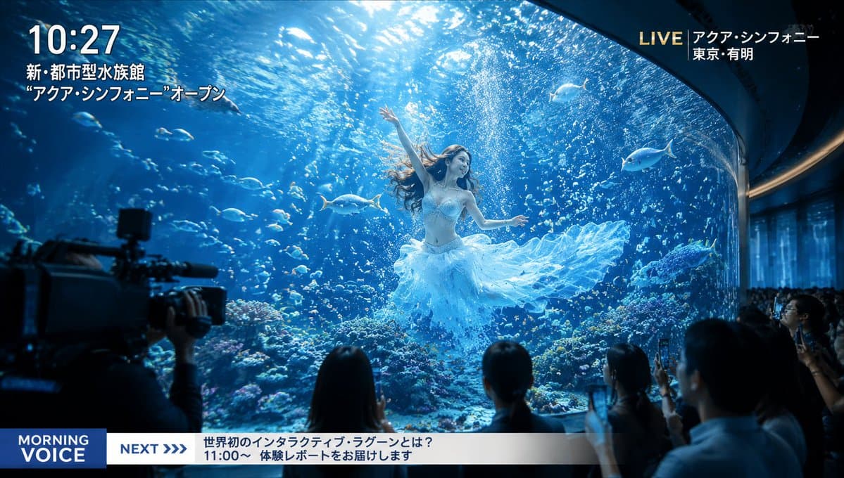 Futuristic Aquarium Mermaid Scene preview image 1
