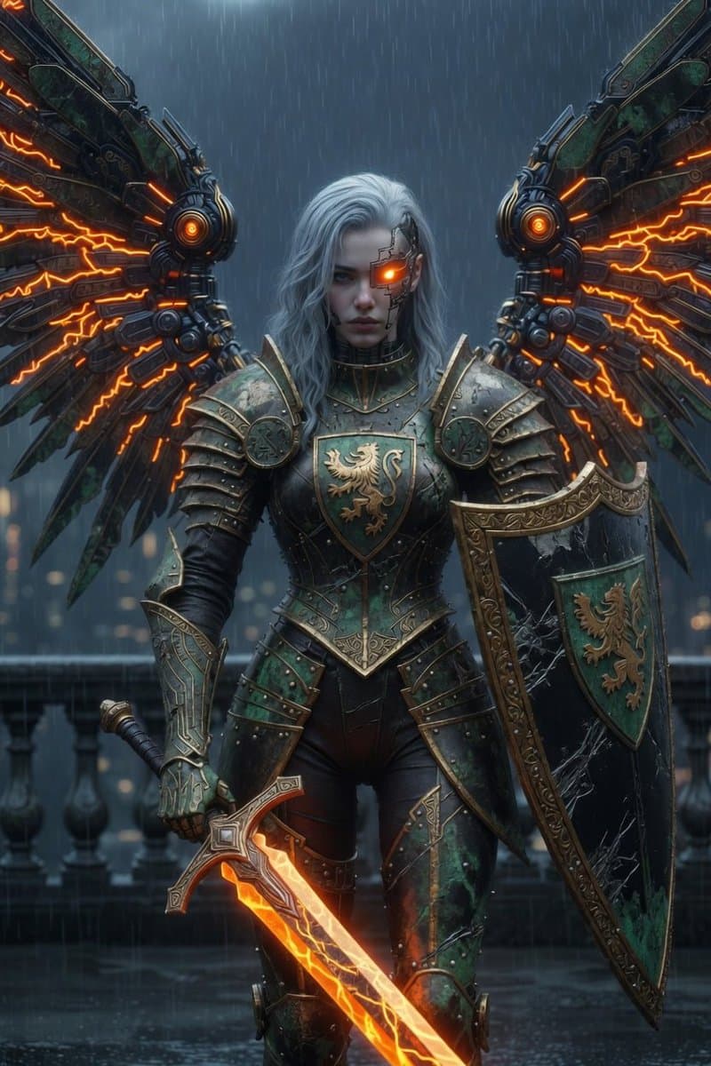 Cyberpunk Winged Lion Knight preview image 2