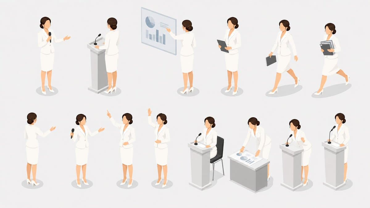Isometric Presenter Pose Sheet preview image 1