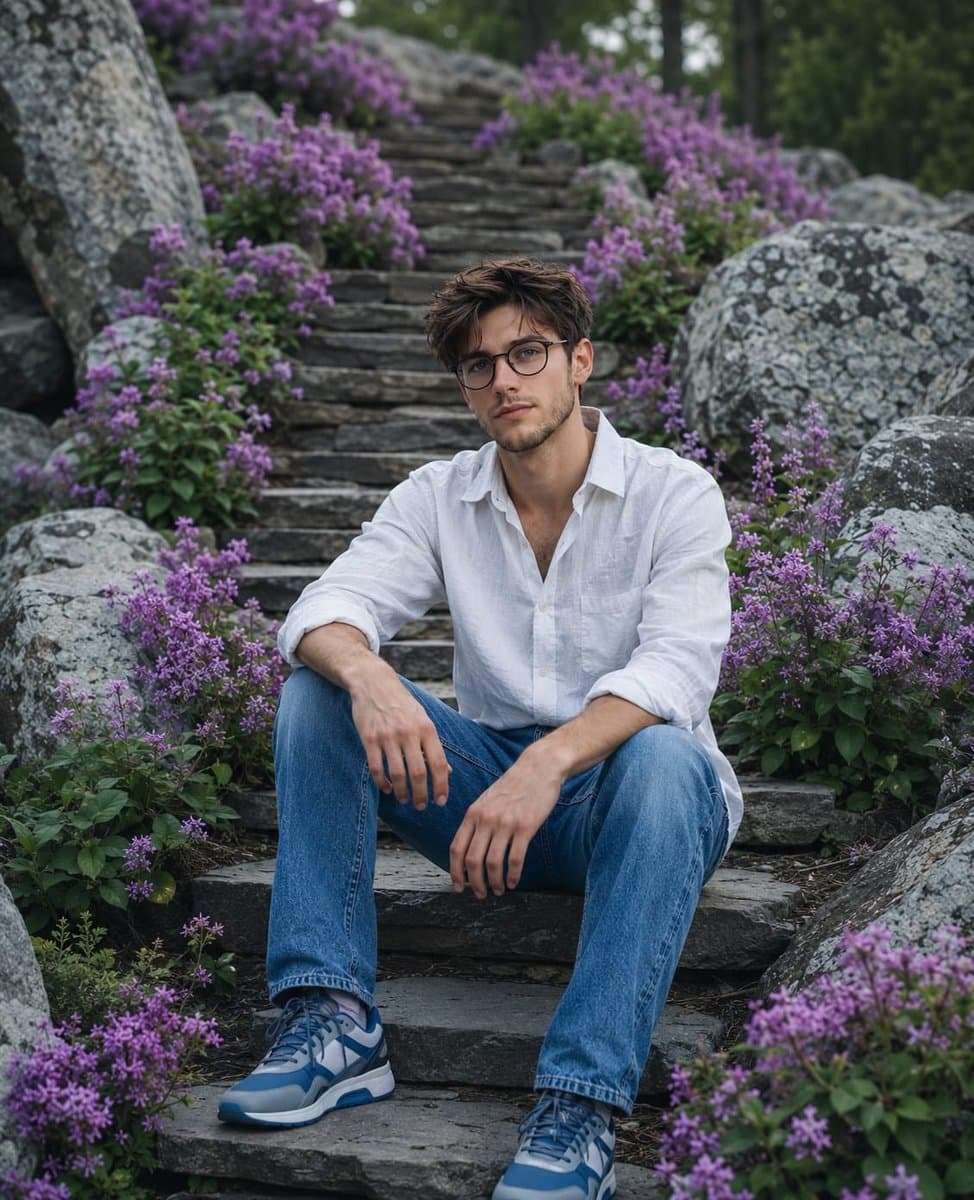 Cinematic Mountain Garden Portrait preview image 1