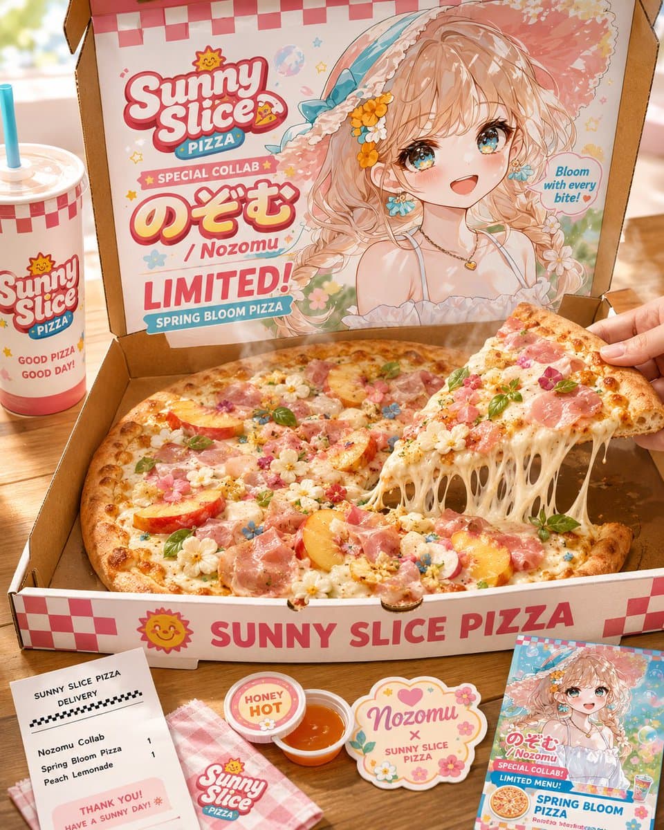 Sunny Slice Anime Pizza Collab Ad preview image 1