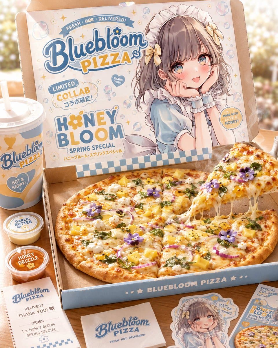 Sunny Slice Anime Pizza Collab Ad preview image 2