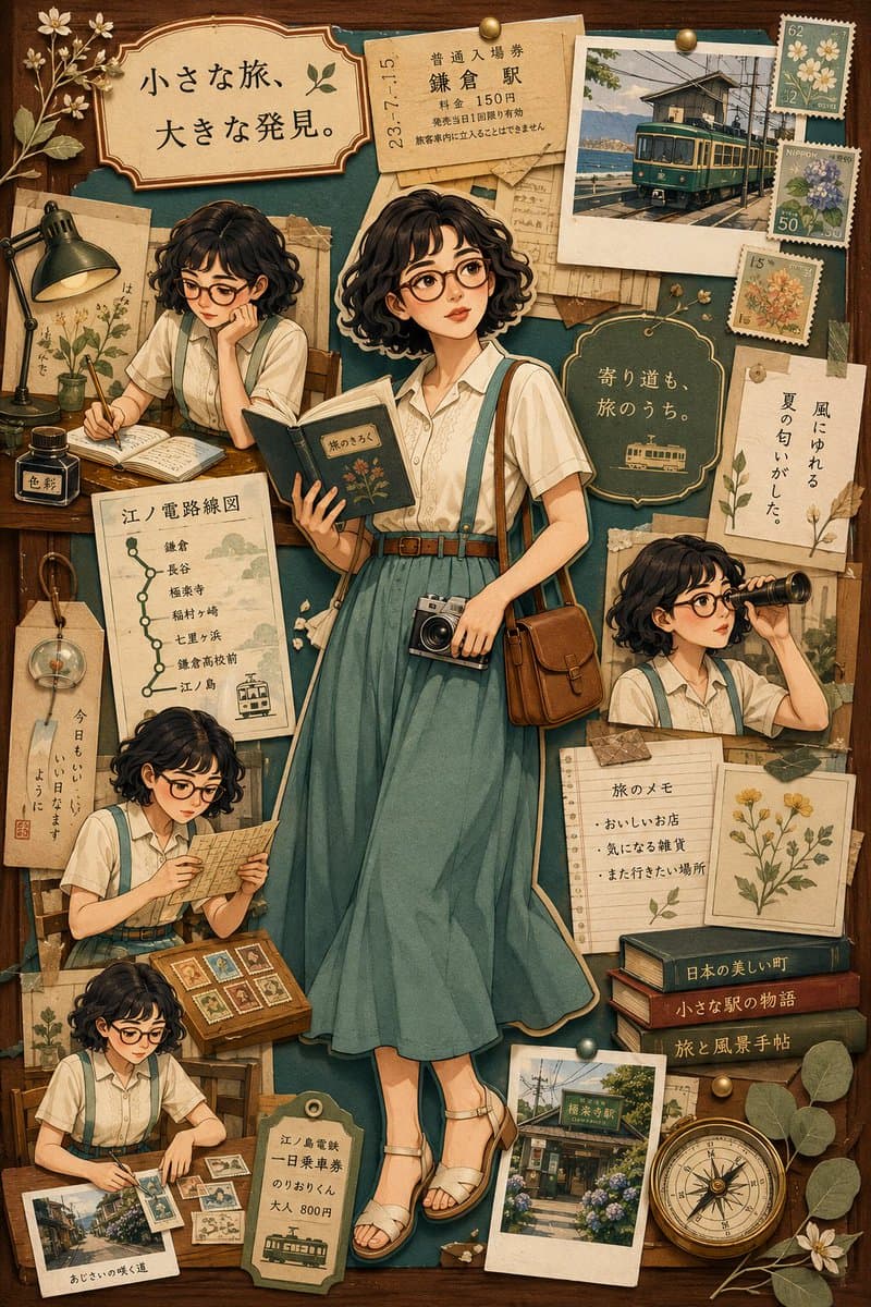 Nostalgic Travel Collage Scrapbook preview image 1