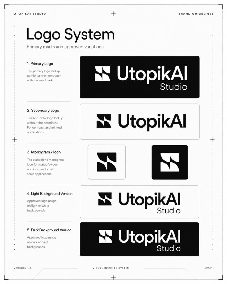 Monochrome AI Studio Brand Kit Cover preview image 2