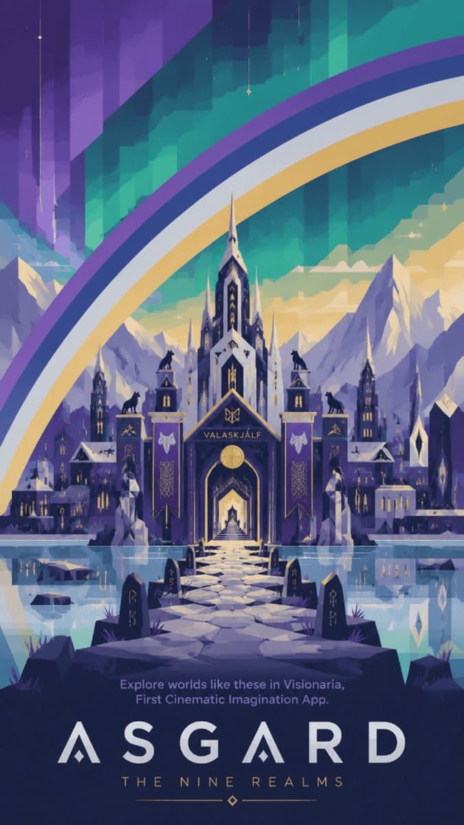 Asgard Mythical Travel Poster preview image 1