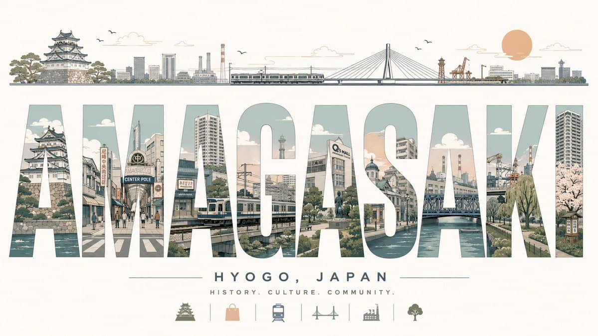 Retro Amagasaki Travel Poster preview image 1