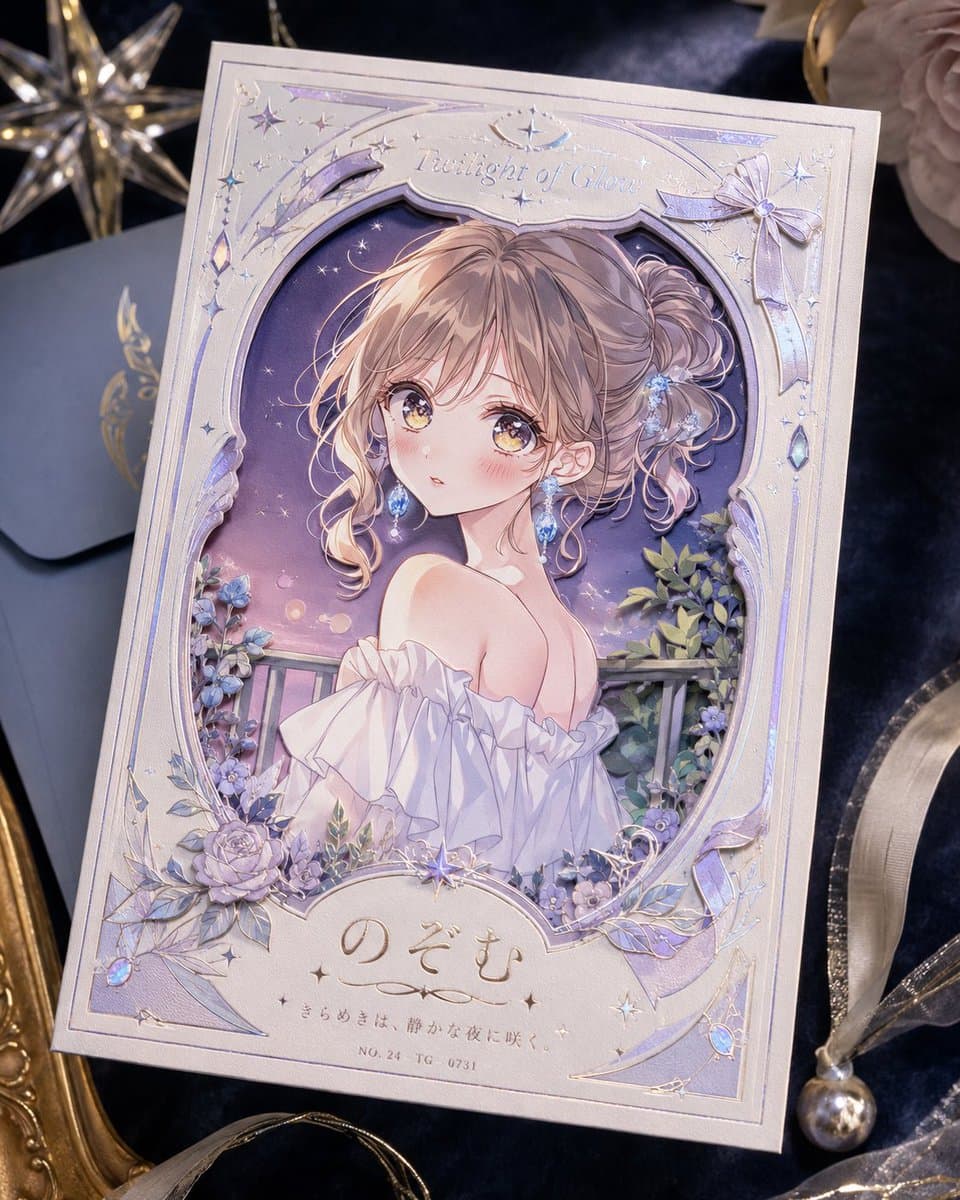 Foil Anime Postcard Design preview image 1