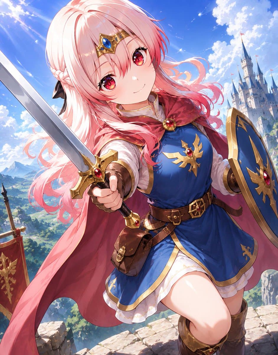 Pink-Haired Anime Female Hero preview image 1
