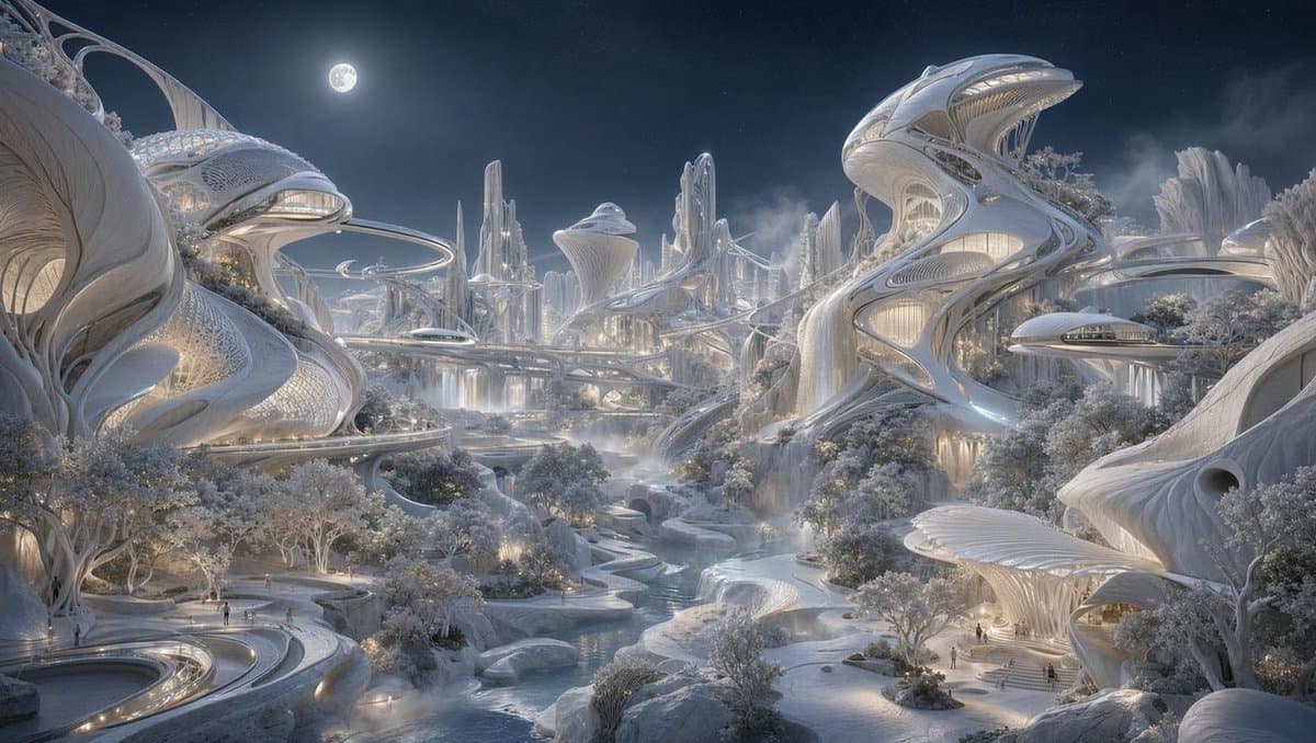 Moonlit Biomorphic Future City preview image 1