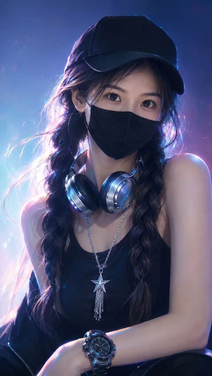 Neon Cyber Streetwear Portrait preview image 1
