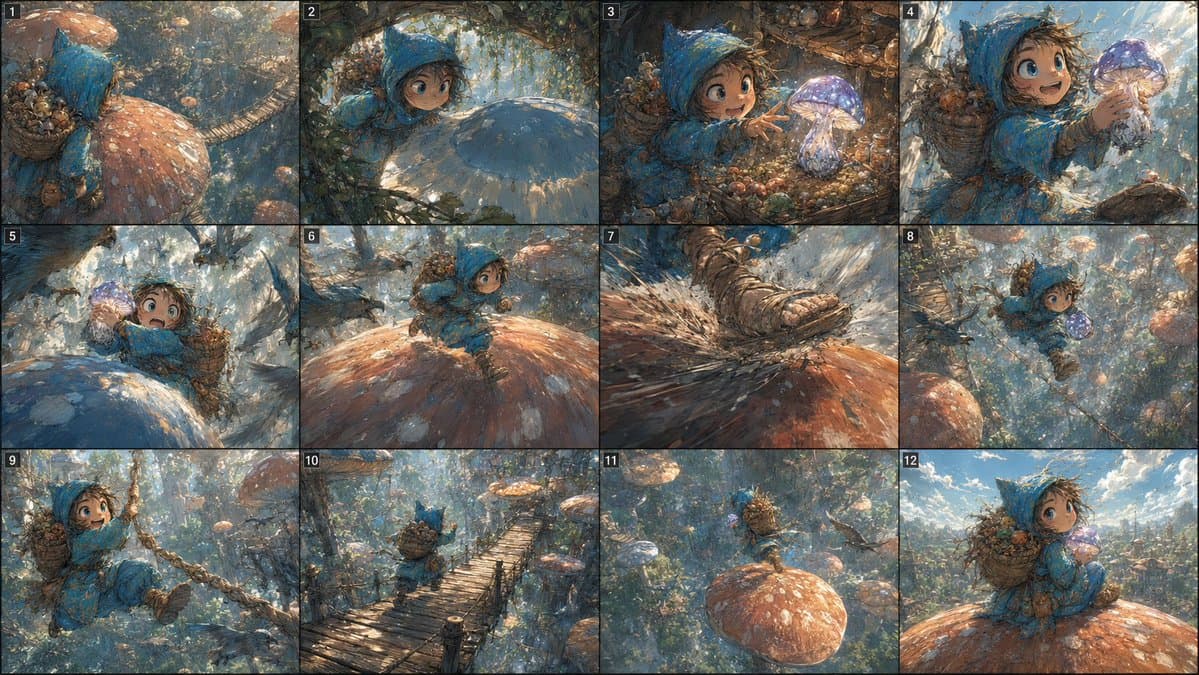 Fantasy Mushroom Forest Storyboard preview image 1