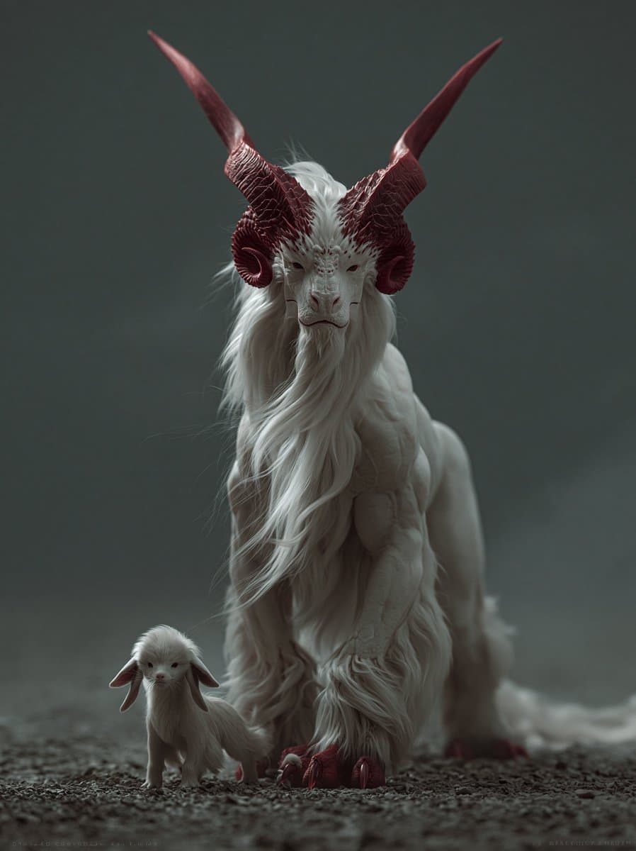 White Horned Fantasy Guardian preview image 1