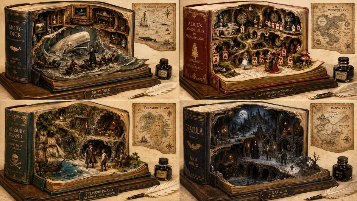 Magical Fantasy Book Diorama Grid preview image 1