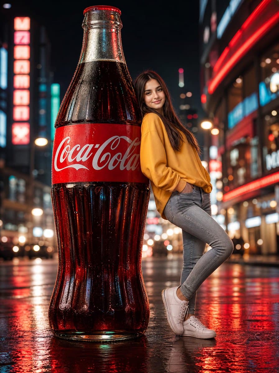 Neon Coca-Cola Street Portrait preview image 1