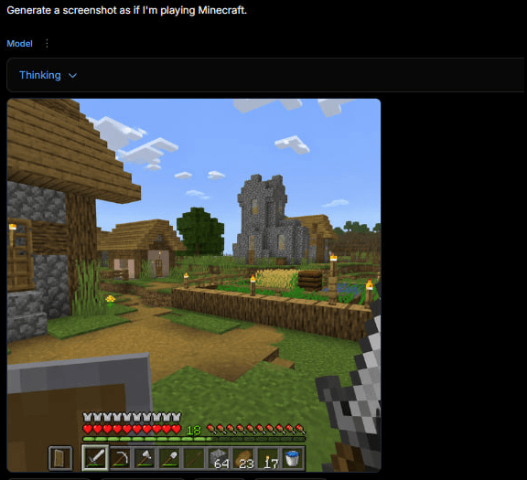 Minecraft Gameplay in AI Generator UI preview image 1