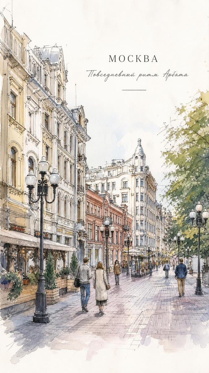 European City Watercolor Sketch Poster preview image 2